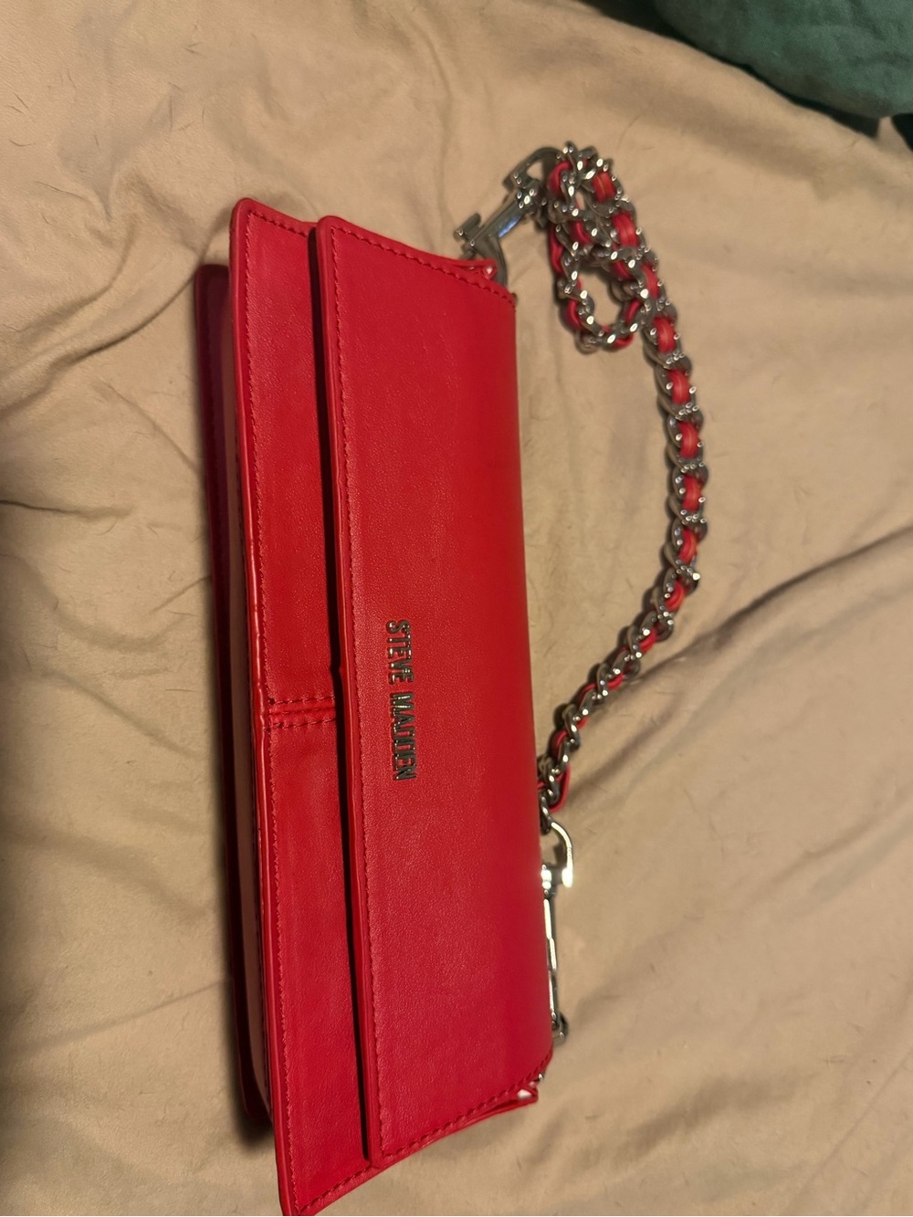 Steve Madden Red Chain Strap Clutch Wallet